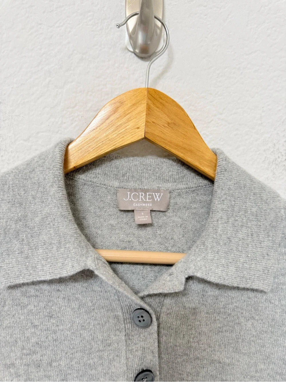 J Crew Cashmere Cropped Sweater Gray Size Small